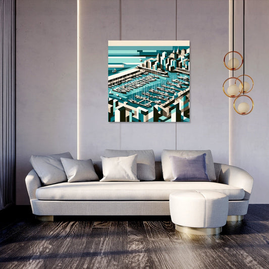 Abstract Brighton Marina Canvas