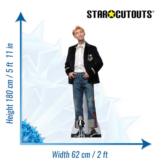 CS783 RM BTS Blue Jeans RM aka Rap Monster (BTS KPop) Kim Nam-joon Height 180cm Lifesize Cardboard Cut Out With Mini