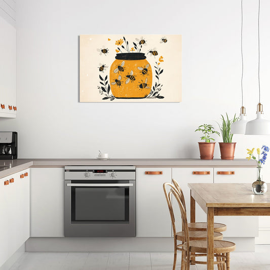 Embroidered Honey Jar Canvas