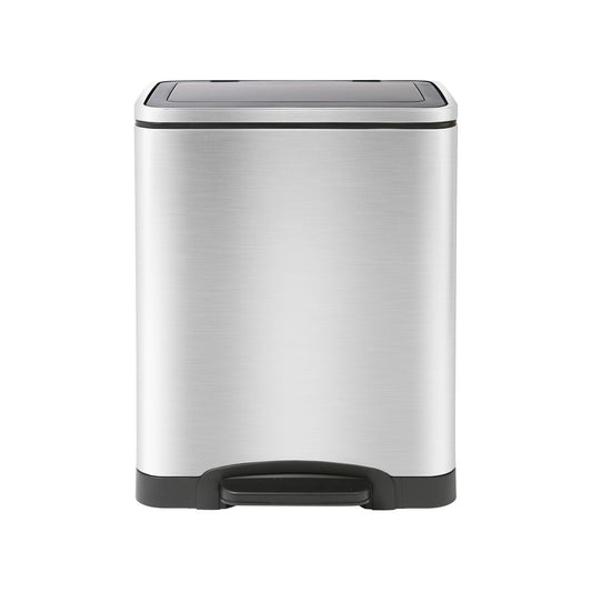 30L (2 x 15L) Stainless Steel Double Kitchen Pedal Bin