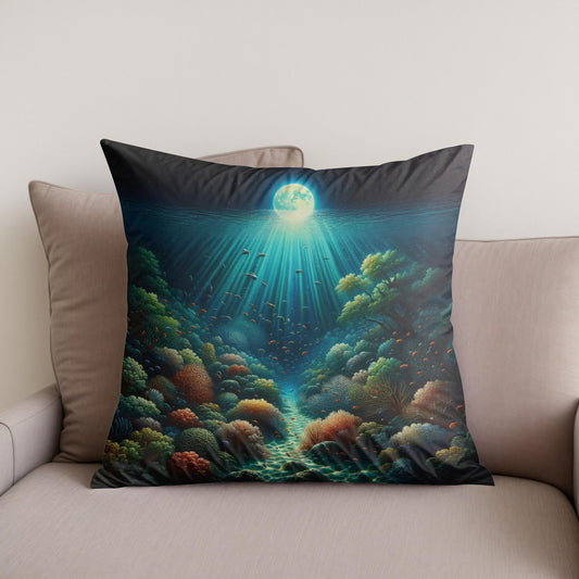 Moonlit Reef Cotton Cushion