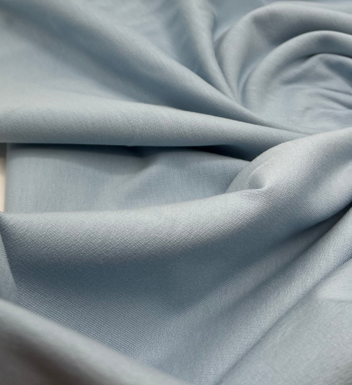 Sky Blue French Terry Loopback Cotton Jersey 230 GSM 95/5 Lycra 4 Way Stretch