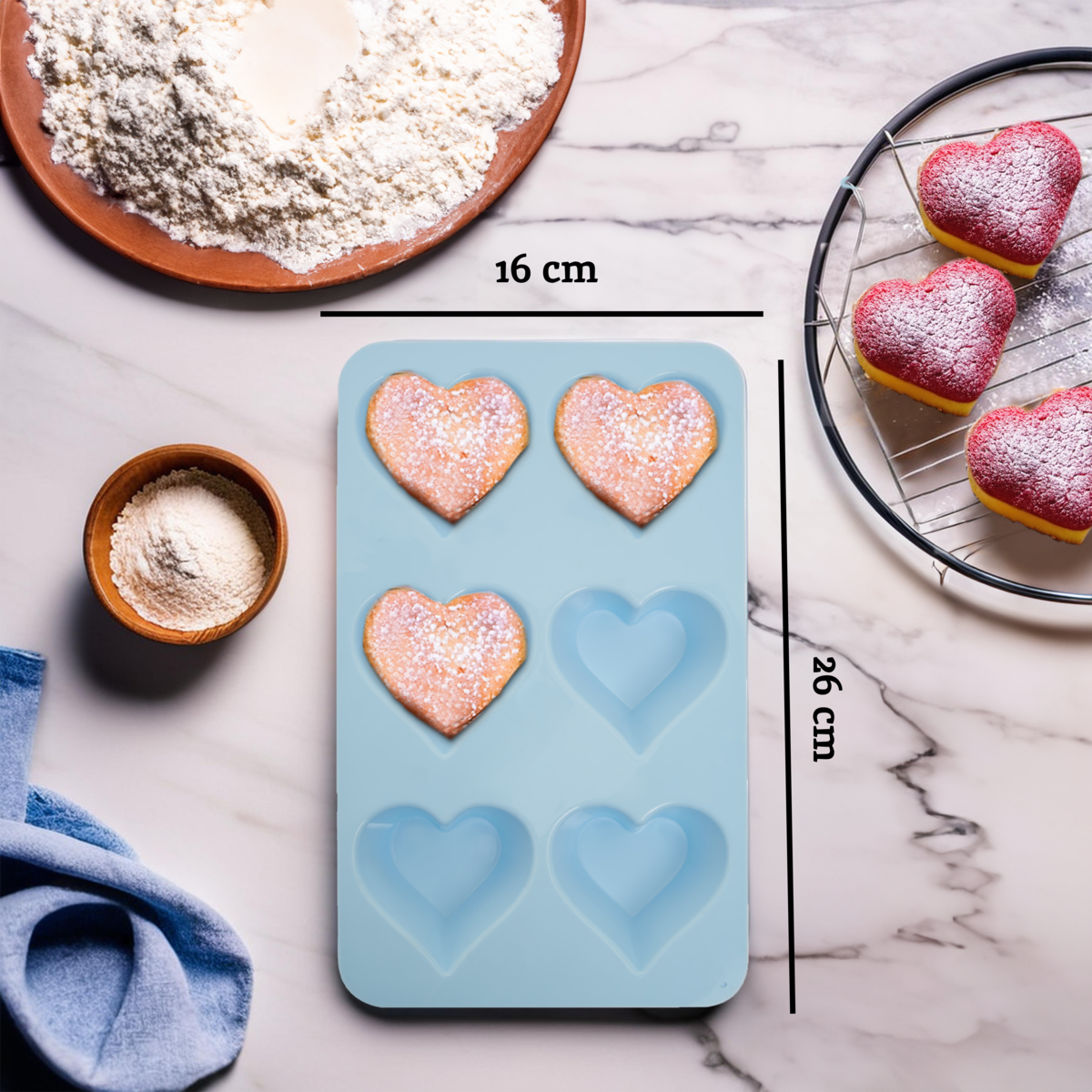 Zing Pastel Blue Heart Shape Cake Mould