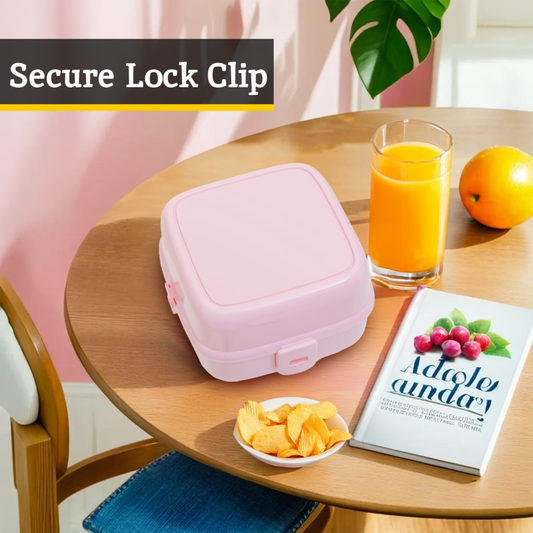 Grub Tub Four Compartments Pink Lunch Box