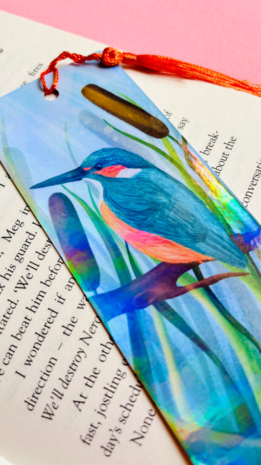 Kingfisher Handmade Bookmark with Holographic Finish