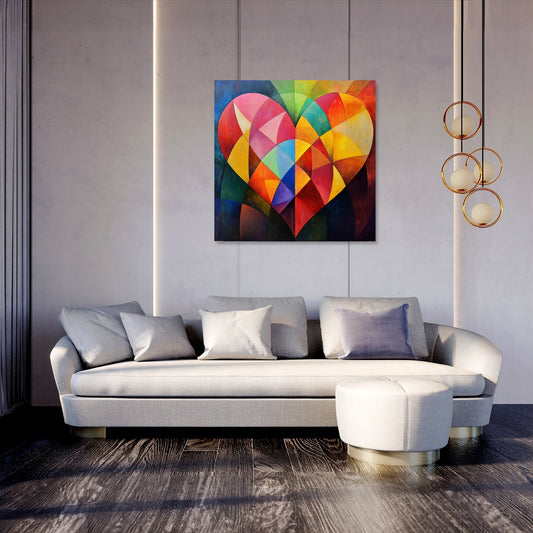 Geometric Heart Canvas