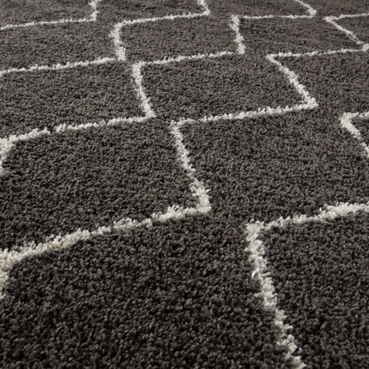 Moroccan Dark Grey Shaggy Rug | 840