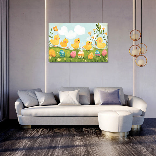 Chick Parade Meadow Canvas