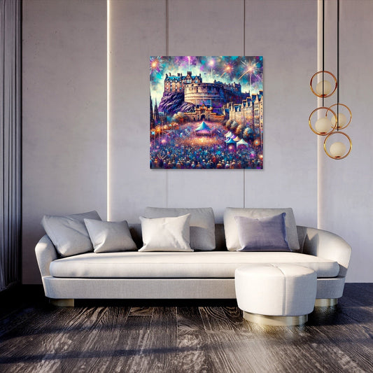Edinburgh Festival Castle Glow Canvas