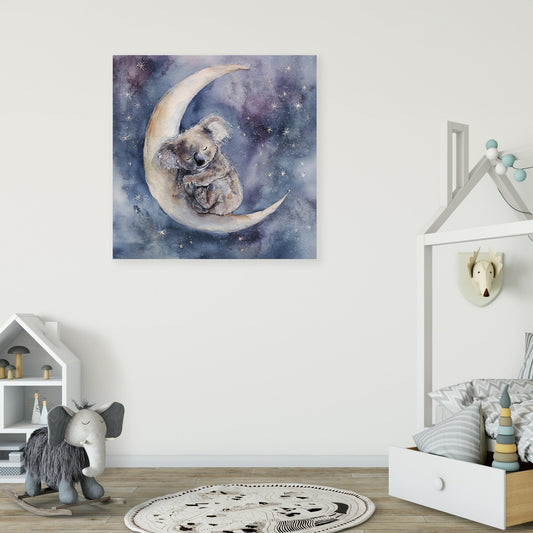 Sleepy Koala Moonlit Canvas