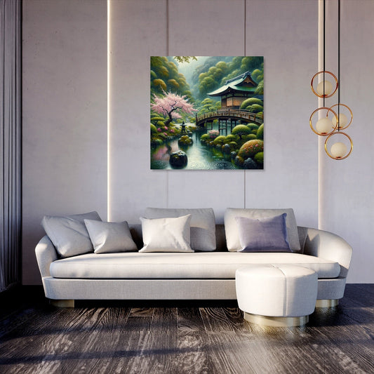 Tranquil Rain in Kyoto Canvas