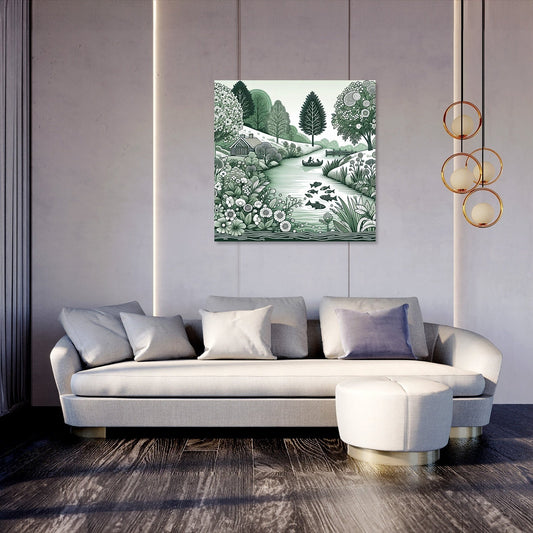 Riverbank Serenity Canvas