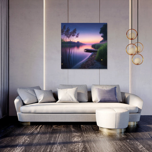 Twilight Riverbank Canvas