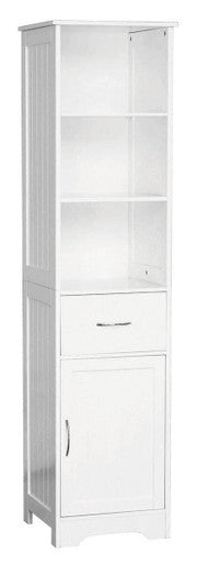 White Wood Floorstanding Cabinet With Shelves