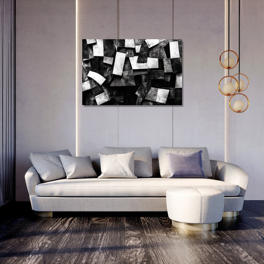 Monochrome Geometry Canvas