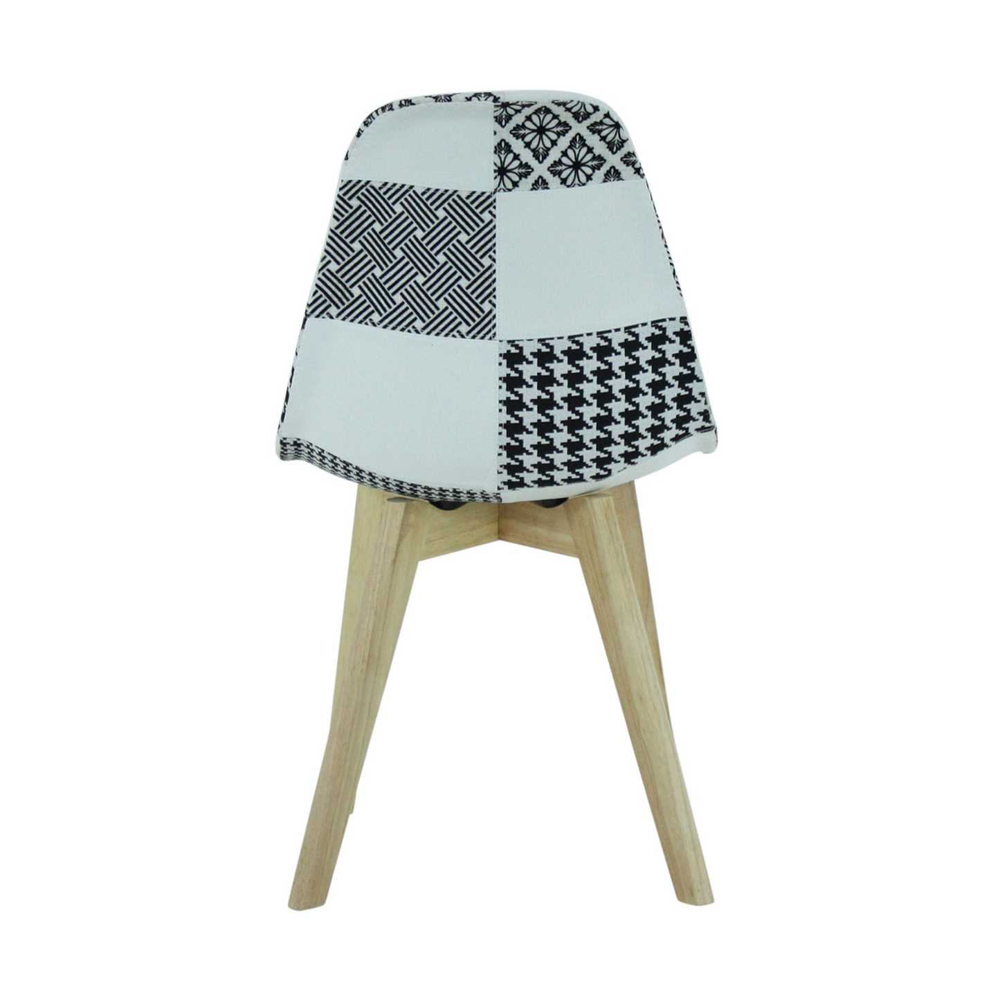 5PCs Dining Set - a Halo Dining Table & Set of 4 Black/White Tulip Patchwork Accent Chairs