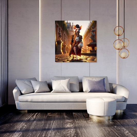 Regal Sphynx Twilight Courtyard Canvas