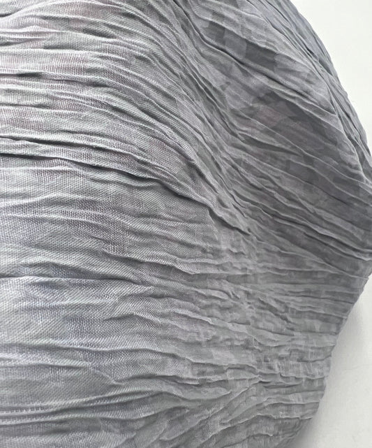 Grey Detailed Crinkled Lightweight Non Stretch Fabric