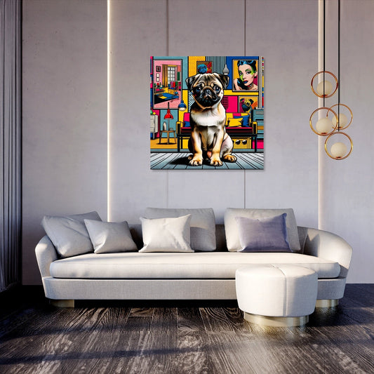 Pop Art Pug Canvas