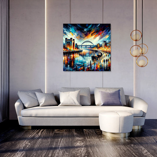 Newcastle Quayside Evening Vibrance Canvas