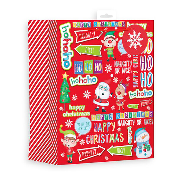 Large Christmas Gift Bag with Festive Design (W265 x H330 x D140 mm)