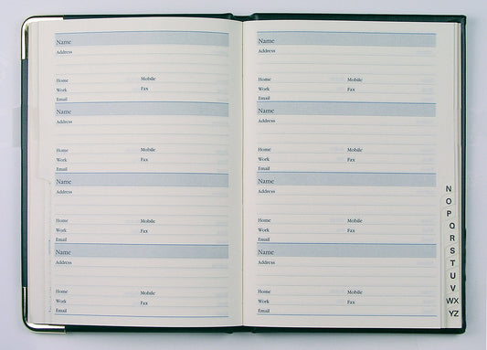 Classic - A5 Telephone / Address Book - Black (9000V)