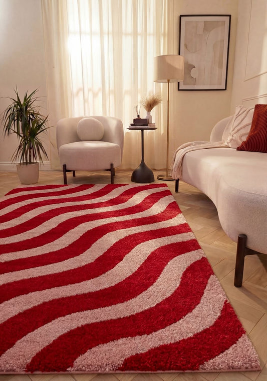 Joli Wave Red & Pink Rug