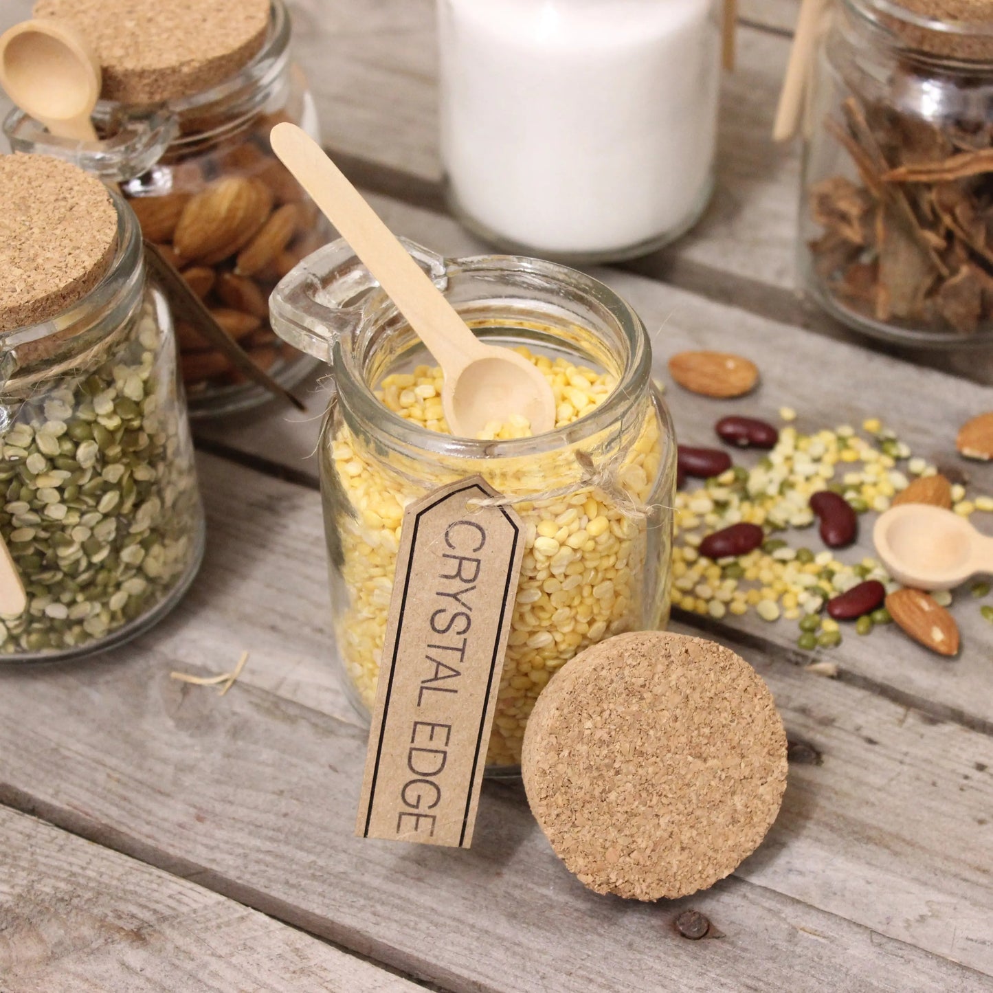 Maravi General Store Set of 6 Glass Jars with Spoon