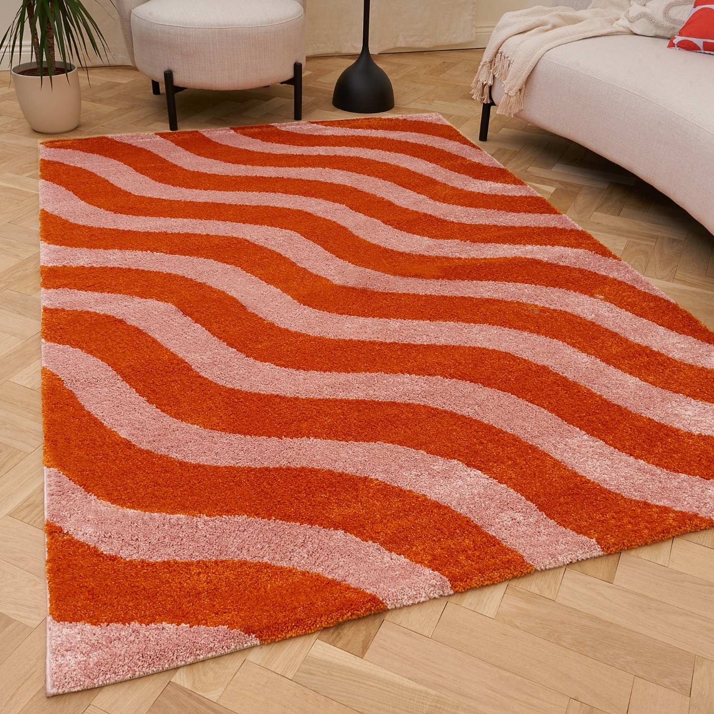 Joli Wave Orange & Pink Rug