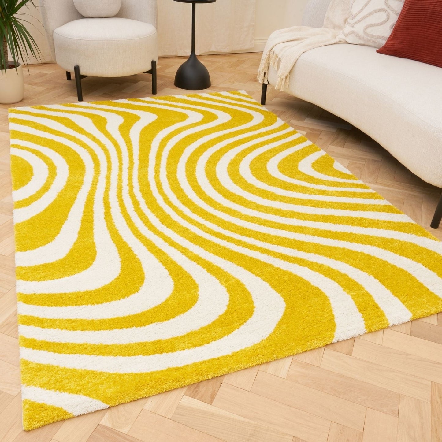 Joli Striped Yellow & White Rug