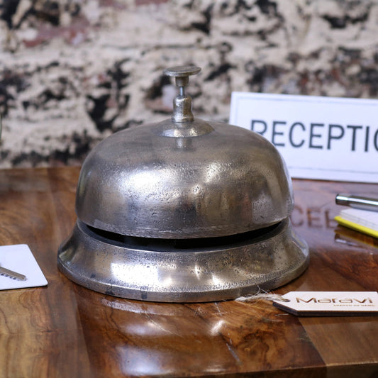 Tirsuli Large 17cm Reception Bell Distressed Silver