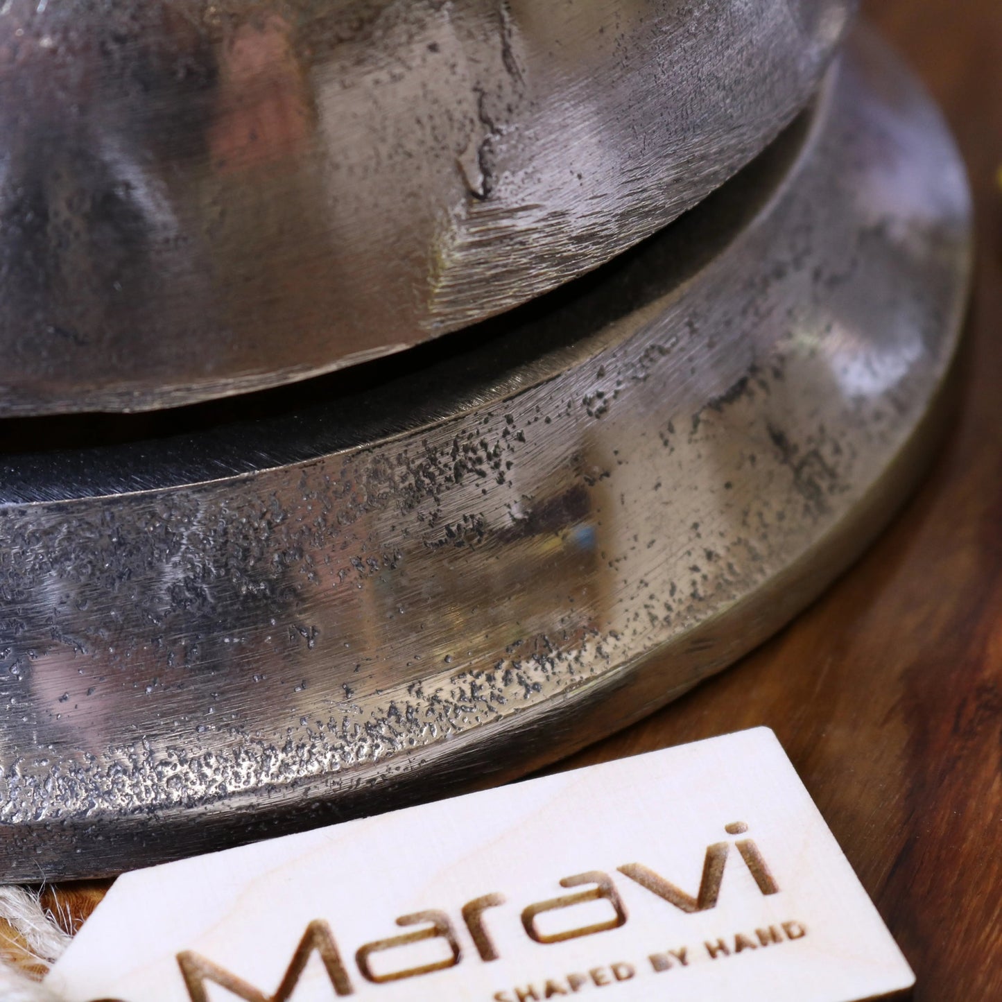 Tirsuli Large 17cm Reception Bell Distressed Silver