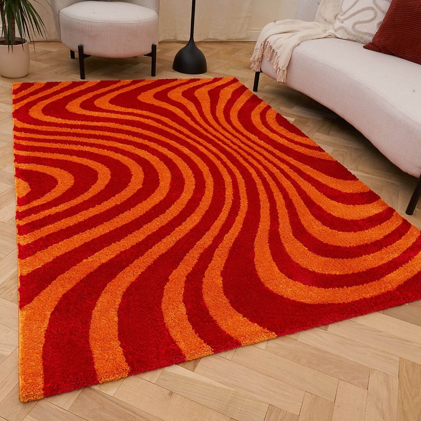 Joli Striped Red & Orange Rug