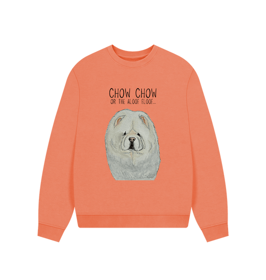 Snuggle Up in Style with the Cream Chow Chow Women's Oversized Sweatshirt – Aloof Floof Approved!