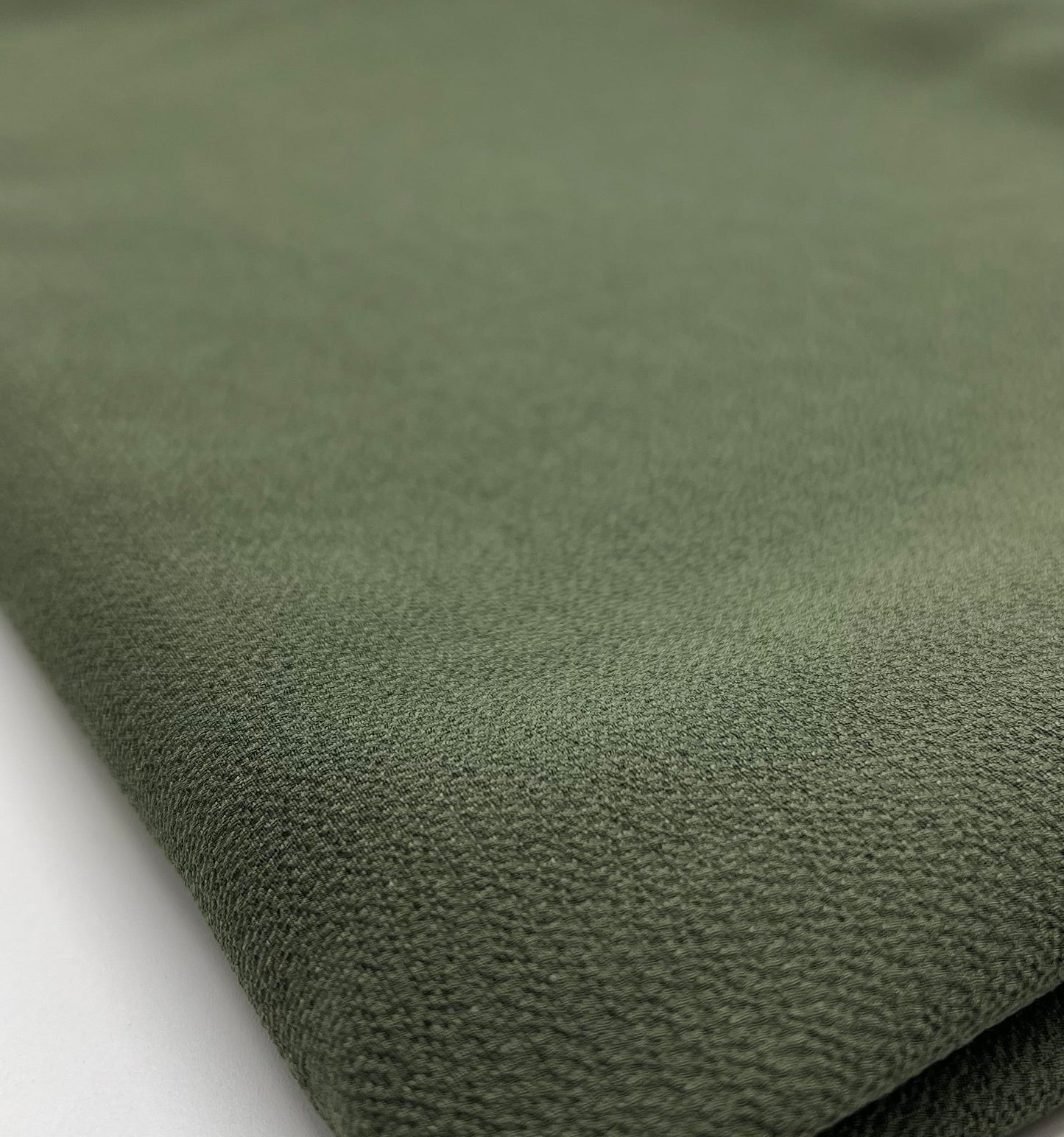 Khaki Green Plain Lightweight Bubble Crepe Fabric