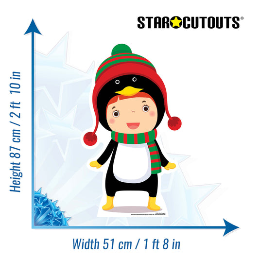 SC989 Mini Penguin Cardboard Cut Out Height 87cm