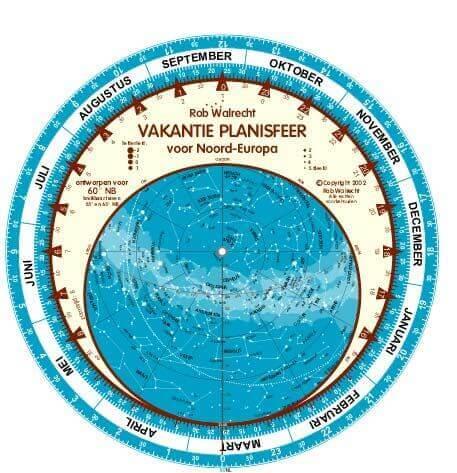 Dutch 'Holiday' Planisphere for 60° North