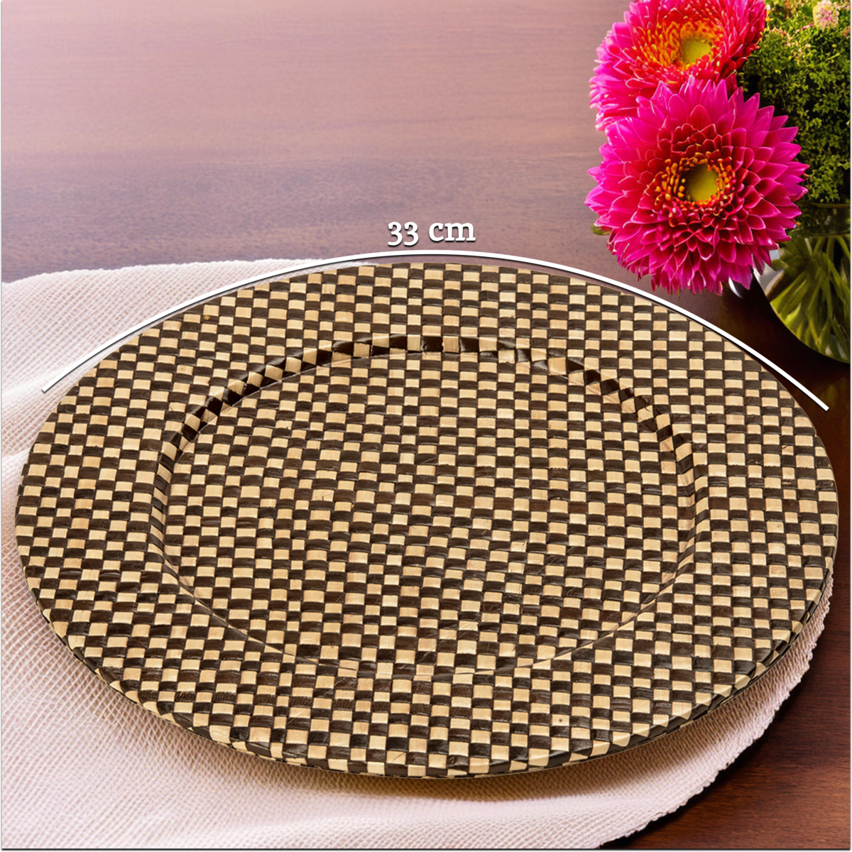 Pandanus Black And Natural Charger Plate