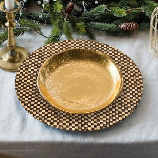 Black and Natural Charger Plate | Pandanus
