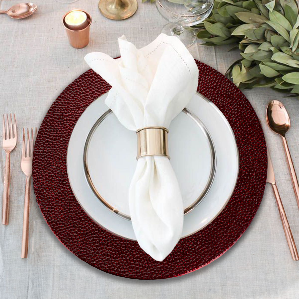 Paxton Red Pebble Effect Charger Plate