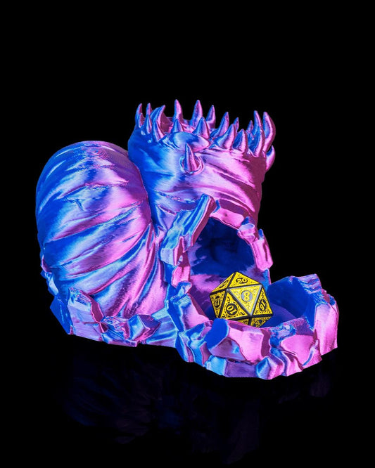 Giant Desert Worm Dice Tower – Dual-Tone Silk PLA, Sci-Fi RPG Accessory