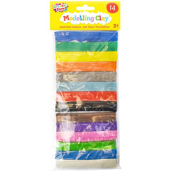 Children's Pack of 14 Modelling Clay Strips in Assorted Colours
