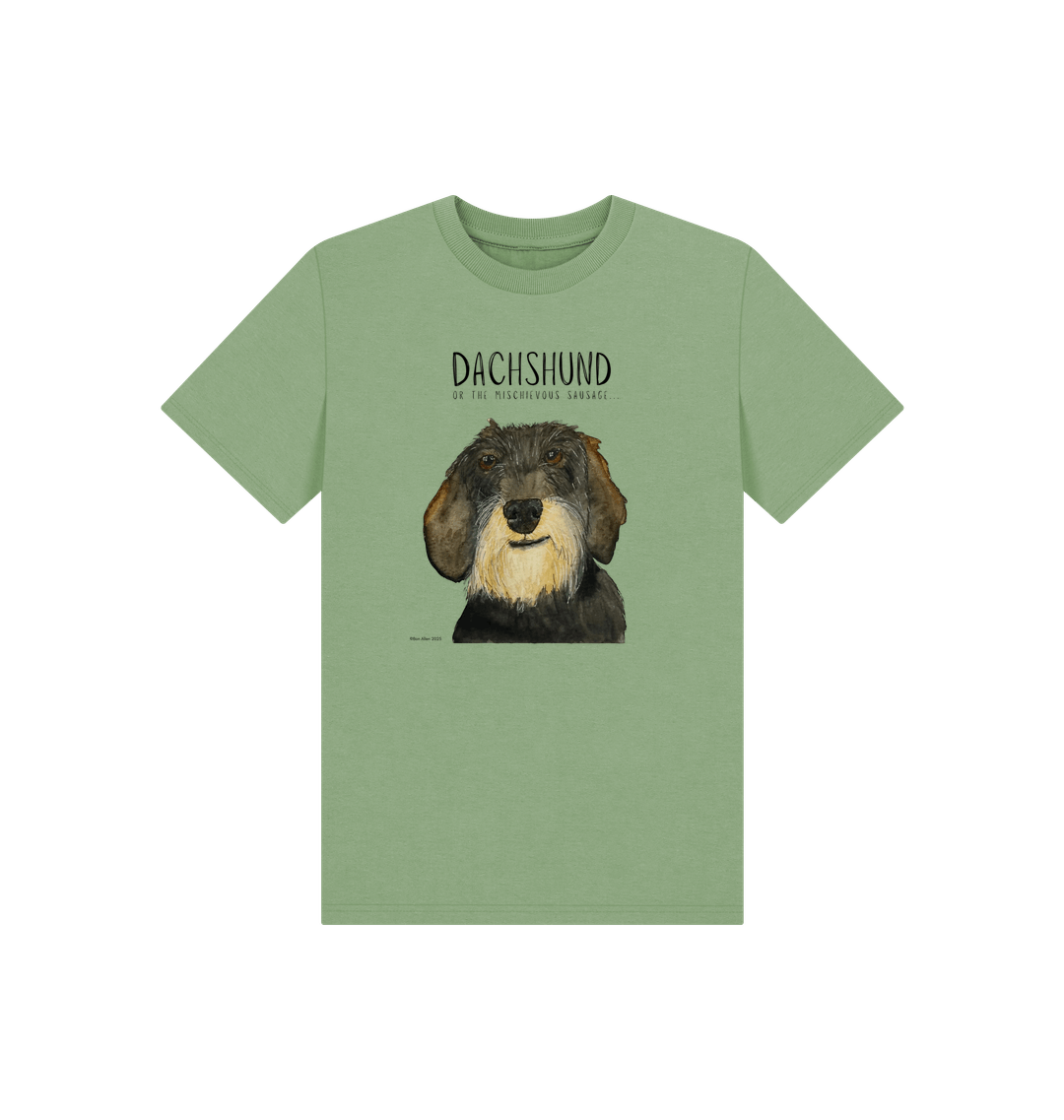 Mischievous Wire Haired Hot Dog Kids' T-Shirt – Small Pup, Big Attitude!
