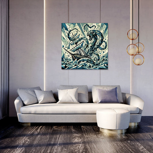 Cubist Kraken Canvas
