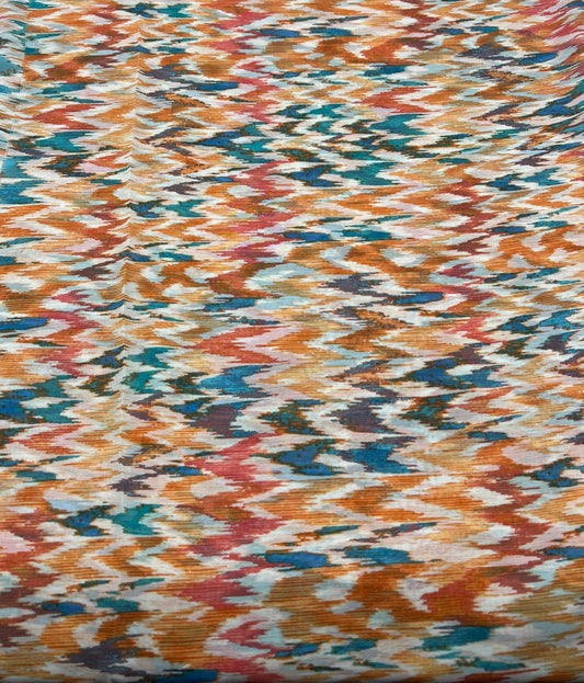 Orange Mix Printed Chiffon Dress Fabric