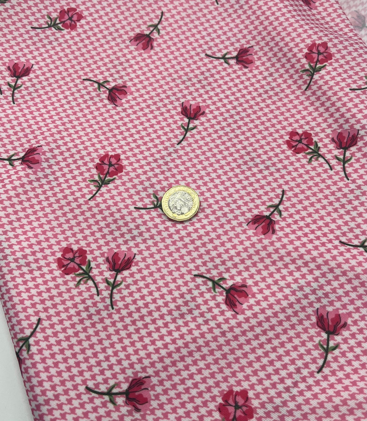 Pink Flower Floral Lightweight Stretch Fabric
