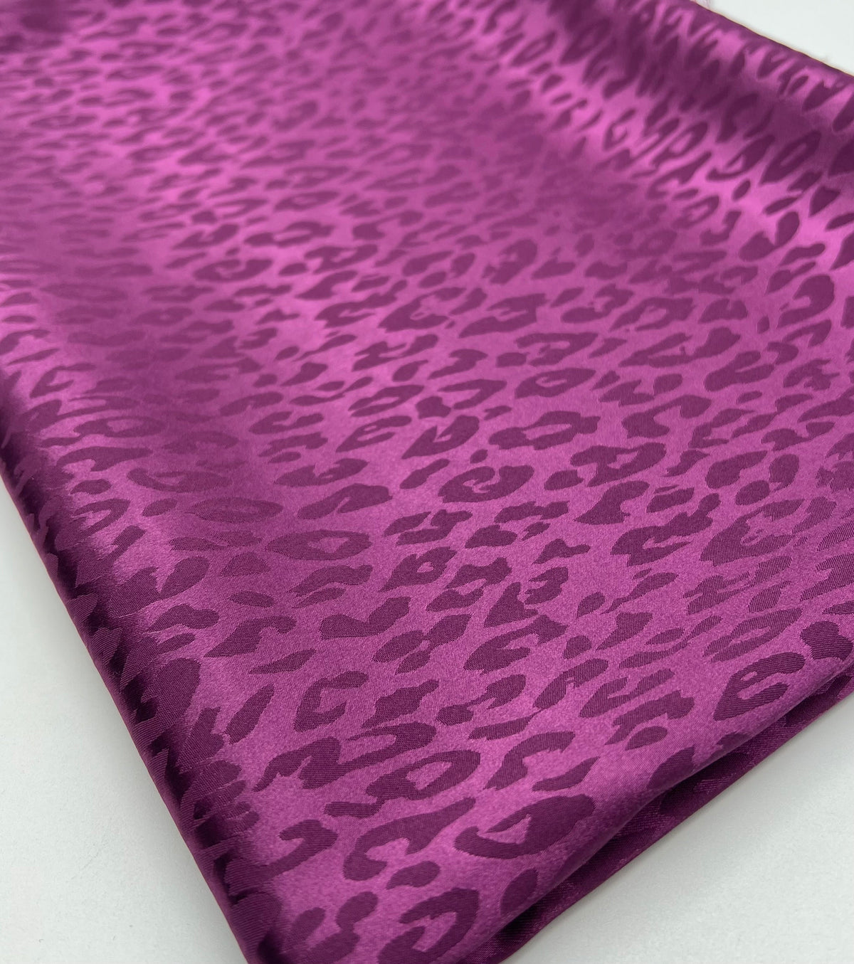 Purple Animal Silky Satin Feel Non Stretch Fabric