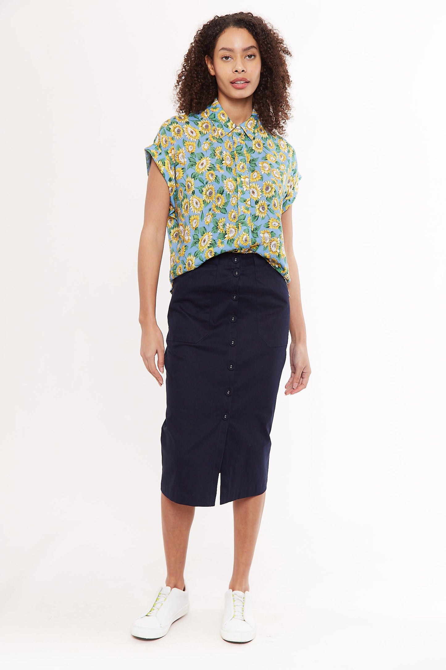 Abinaya Sunflower Short Sleeve Shirt
