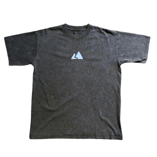 Washed Grey Cotton Drop Shoulder Tee - Oversized Unisex