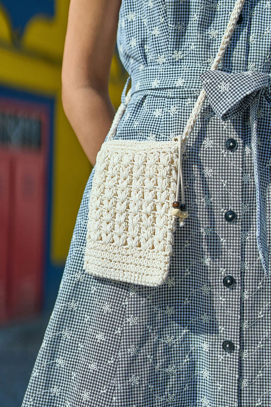 Yumi Ivory Crochet Small Cross Body